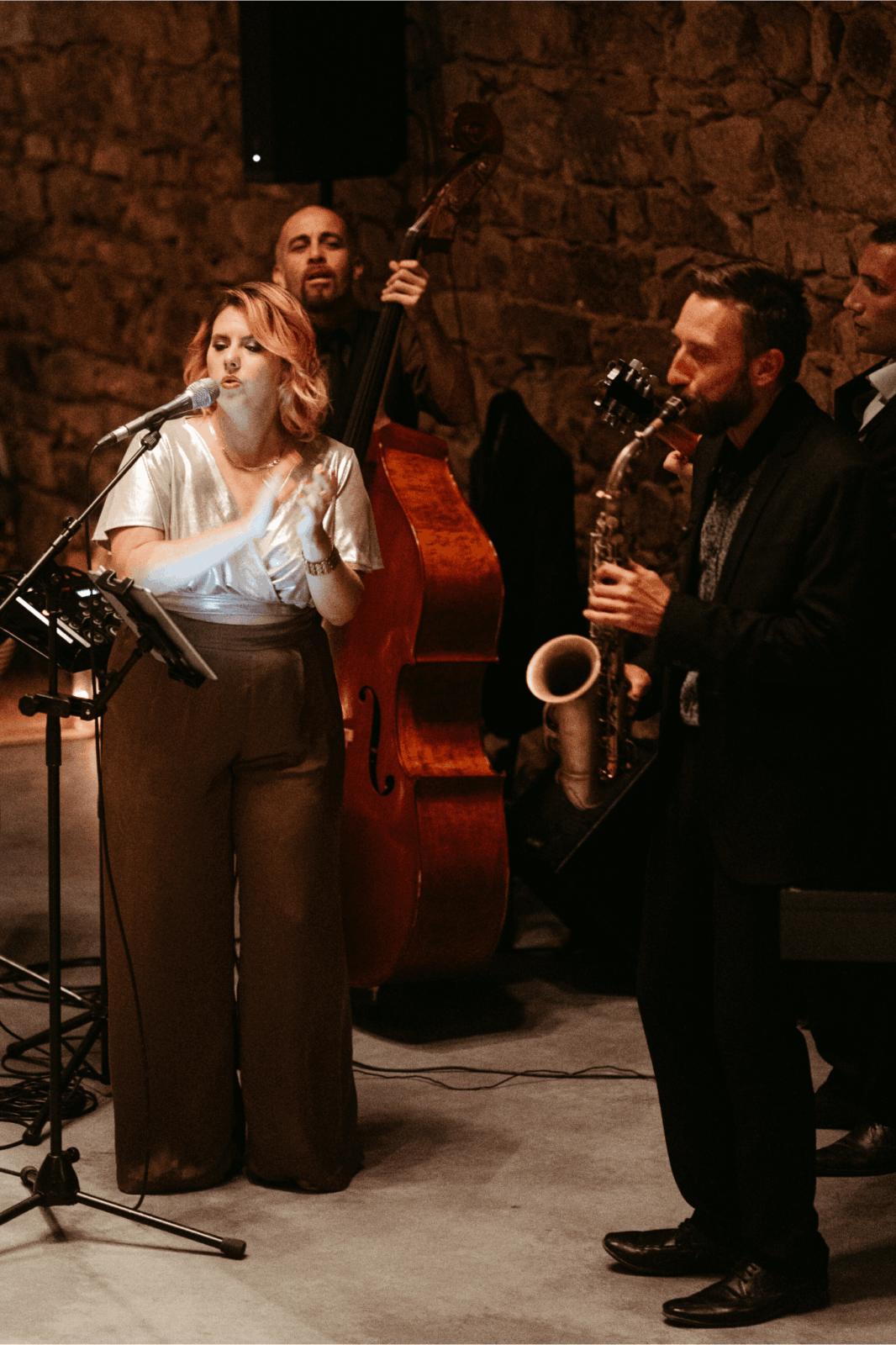 Jazz vocal quartet vin d’honneur mariage Beaujolais