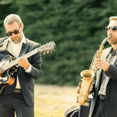 Duo guitare et saxophone jazz à Genève pour un mariage de haut standing au chateau de Voltaire